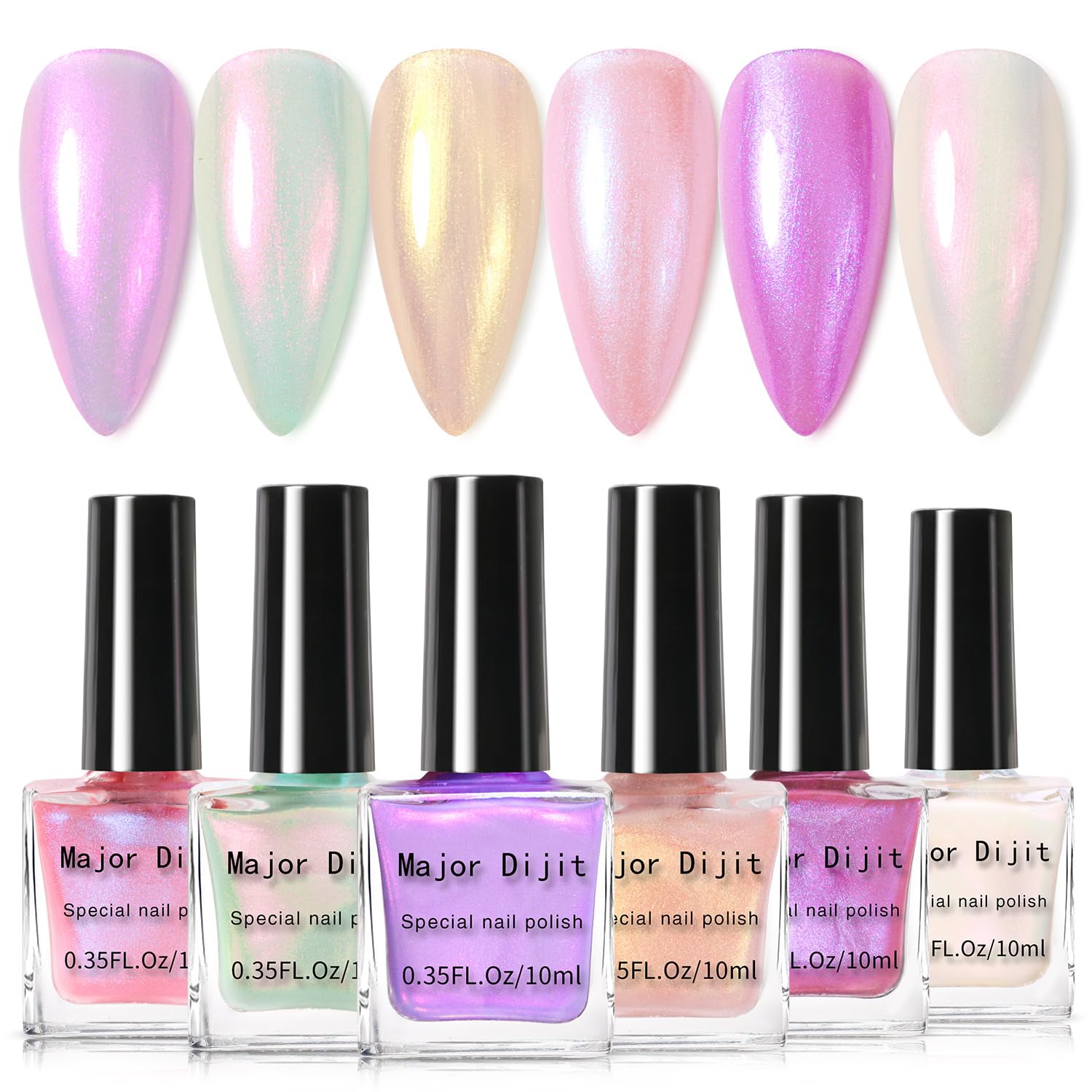 Sponsored Ad – DouborQ 6 Color Shimmer Glitter Nail Polish Set Long-lasting Sequins Nail Art Varnish (1-6)