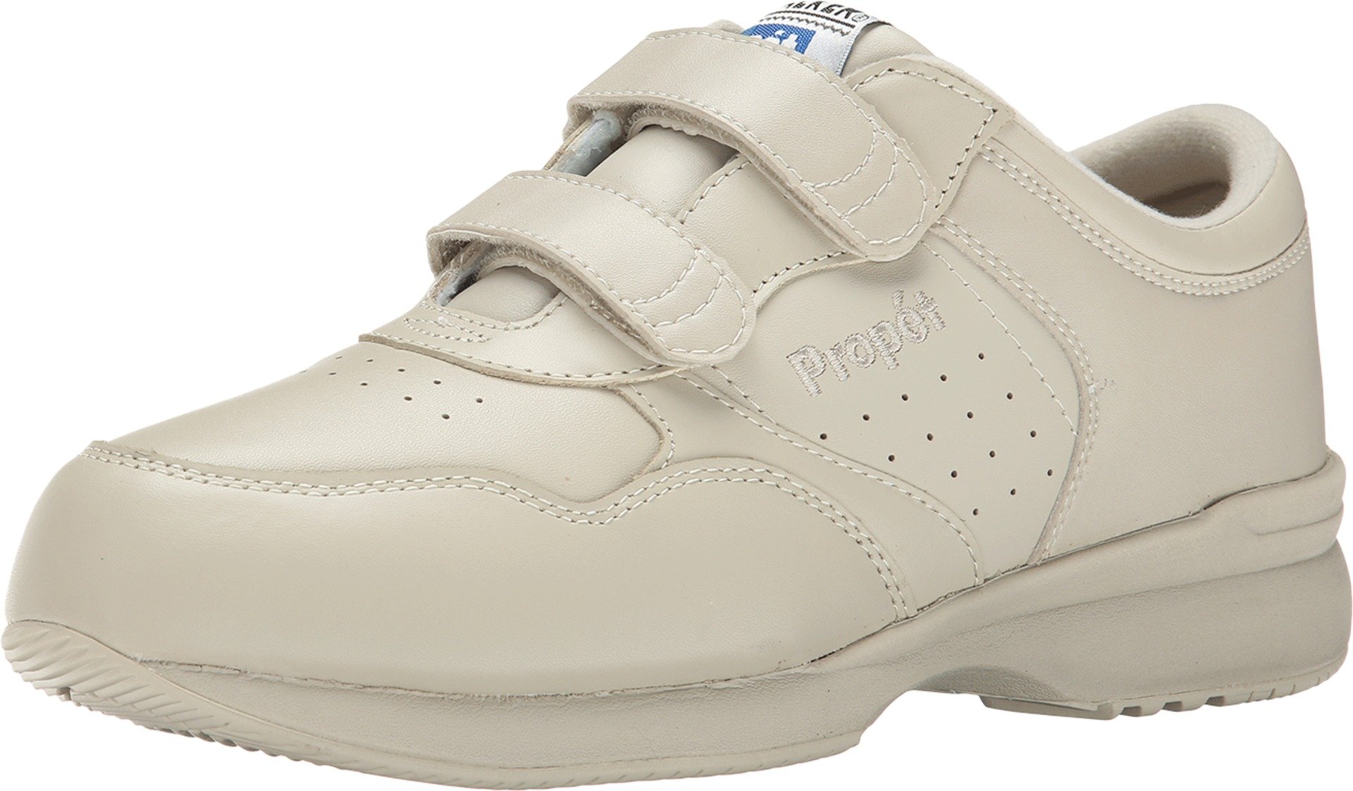 Propet Mens LifeWalker Strap Slip On Walking Walking Sneakers Shoes - Off White