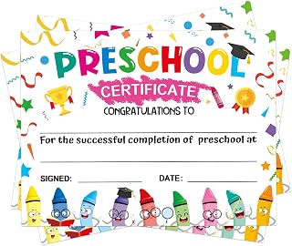 35 Pcs Preschool Diploma for Kids Preschool Graduation Award Certificate for Kids Certificates of Achievement for Teachers Student Preschool Graduation Supplies, 8.5 x 11 Inches (White Crayon)