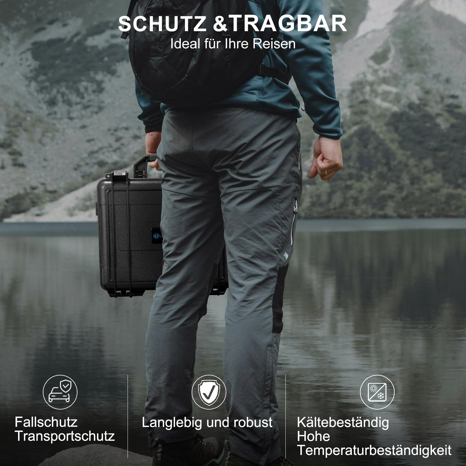 LEKUFEE Wasserdichtes Hartschalenkoffer für DJI Mini 4 Pro/3 Pro/Mini 3 Drohne,DJI RC 2/N2/N1,Goggles 3(Nicht für Goggles N3)/2/Integra,RC Motion 2 und Zubehör (nur Tasche)