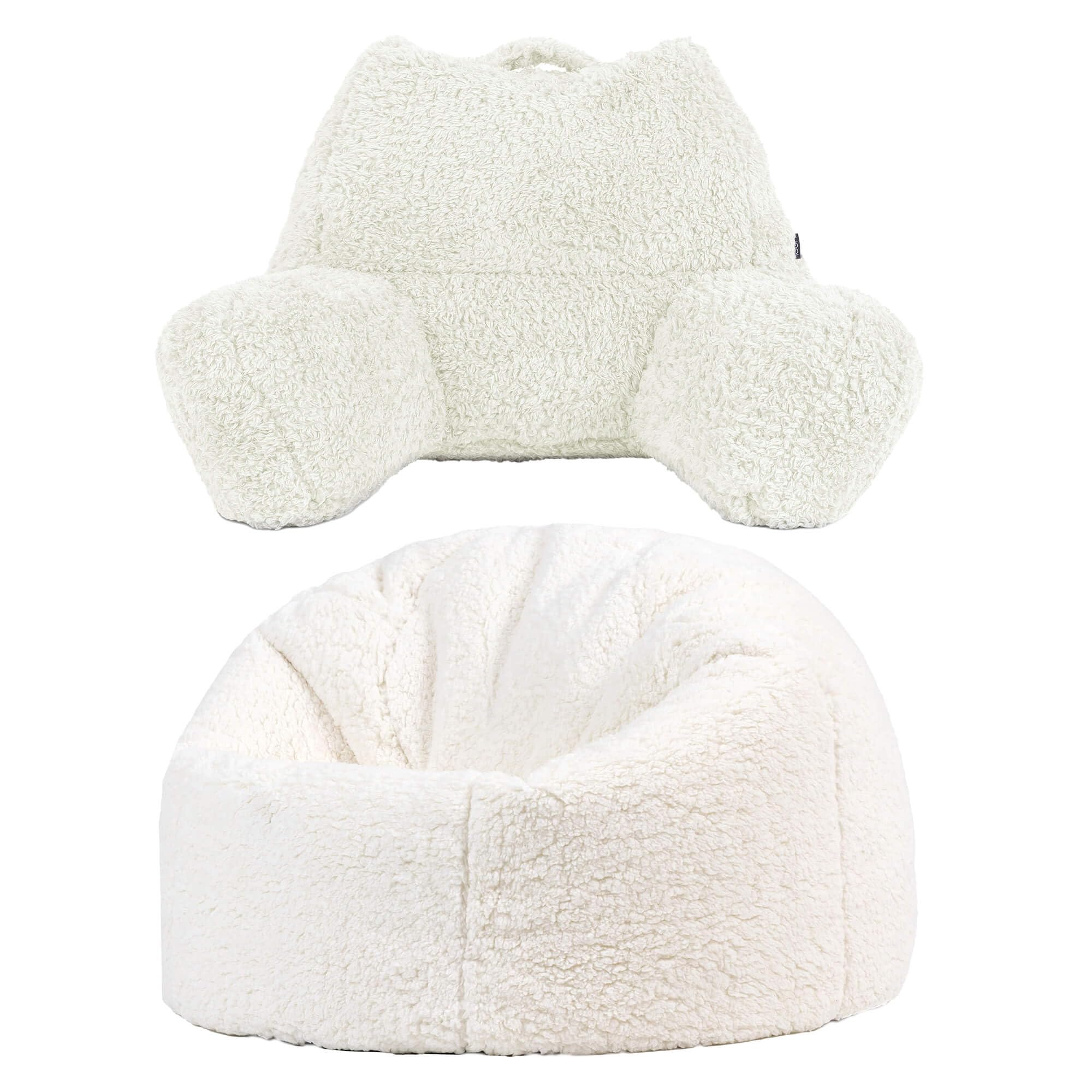 icon Kingston Fleece Kids Bean Bag and Cushion with Filling Included, Cream