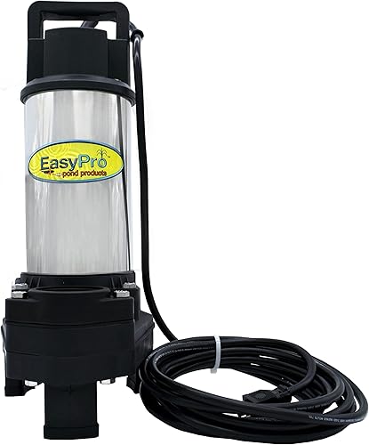 EasyPro TH750-50 TH SERIES Bomba de cascada y corriente de acero inoxidable 1 hp 115 voltios 6000 gph cable de alimentación de 50 pies