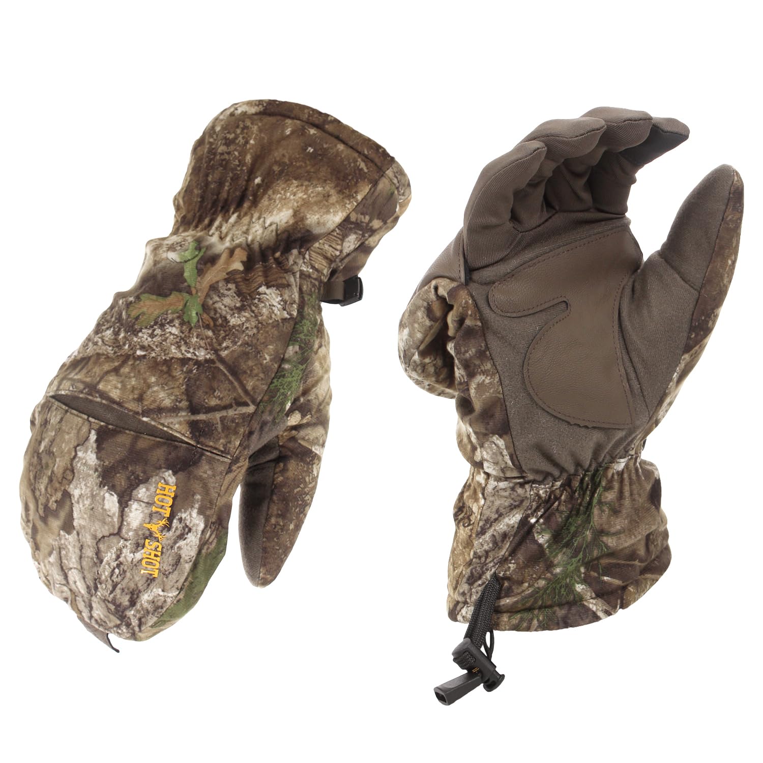 HOT SHOT Men’s Camo Huntsman Pop-Top Mittens – Outdoor Hunting Camouflage