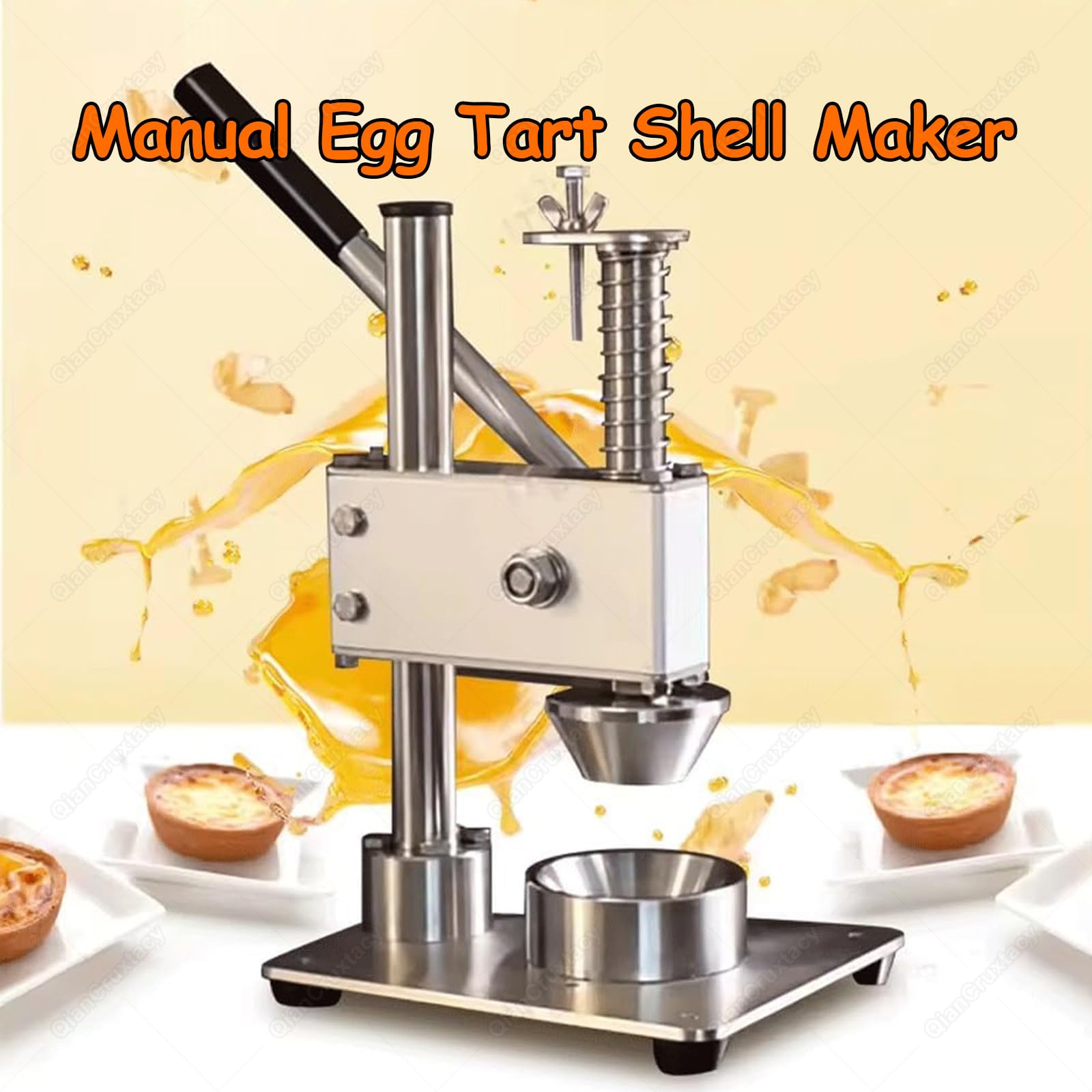 Pressa manuale per crostate d'uovo, spessore regolabile, stampi da pasticceria per crostate perfette e stampi per cupcake a casa o in cucina professionale