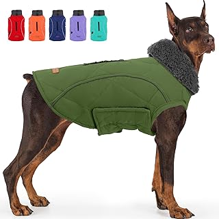 EMUST Winter Coat for Large Dogs, Windproof Dog Jacket for Cold Weather, Extra Warm