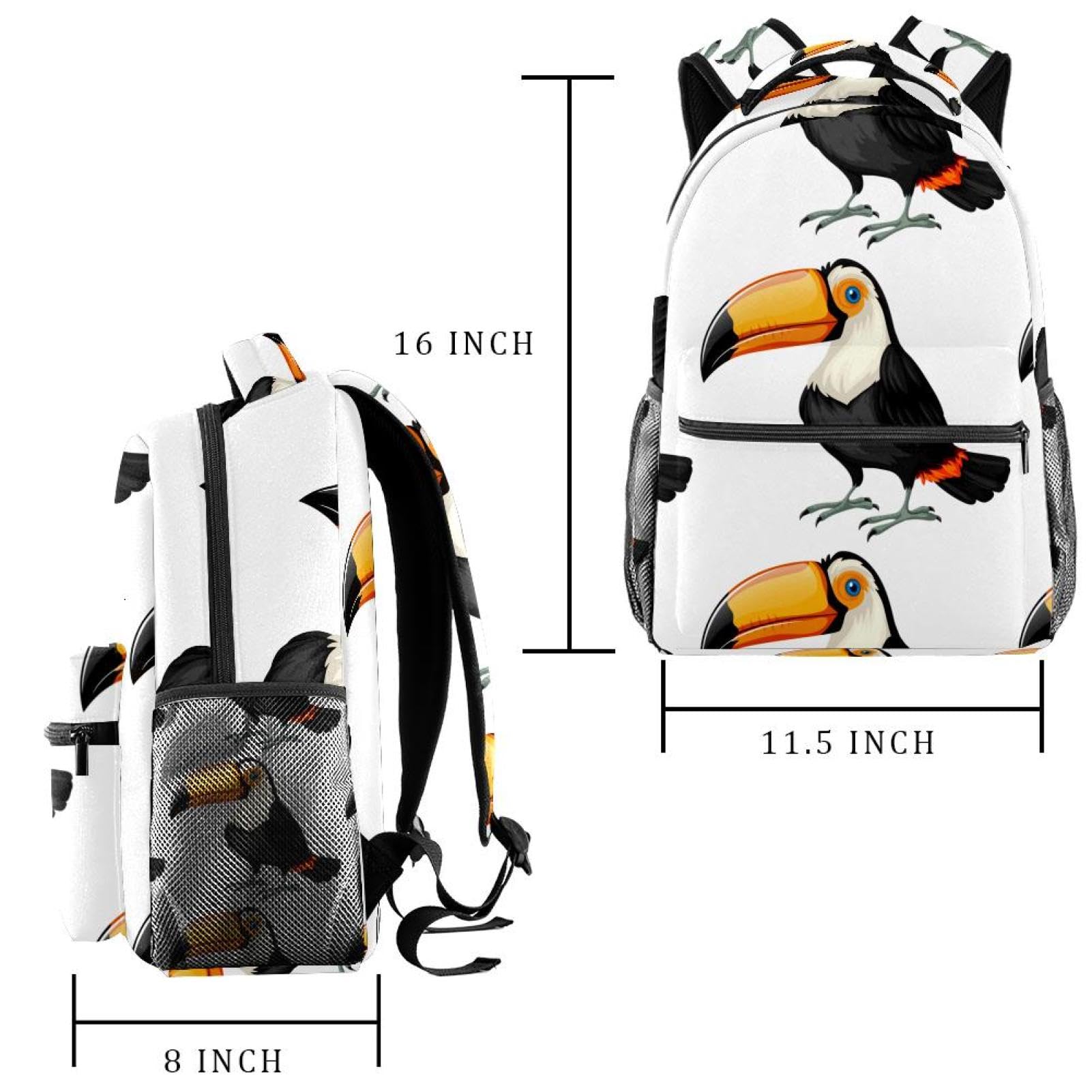 Zaino scolastico per uomini e donne, borsa da viaggio per computer portatile con uccello, leggero, zaino casual per libri