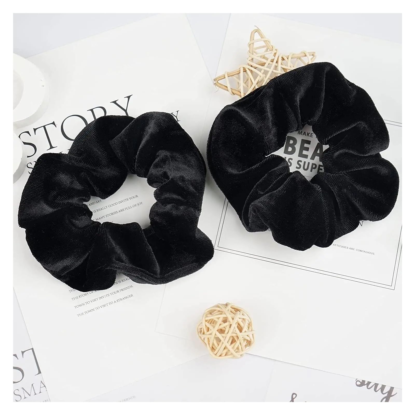 Coleteros Pelo Mujer Coleteros de terciopelo negro, banda for el pelo, coleteros, accesorios for cabello(24pcs)