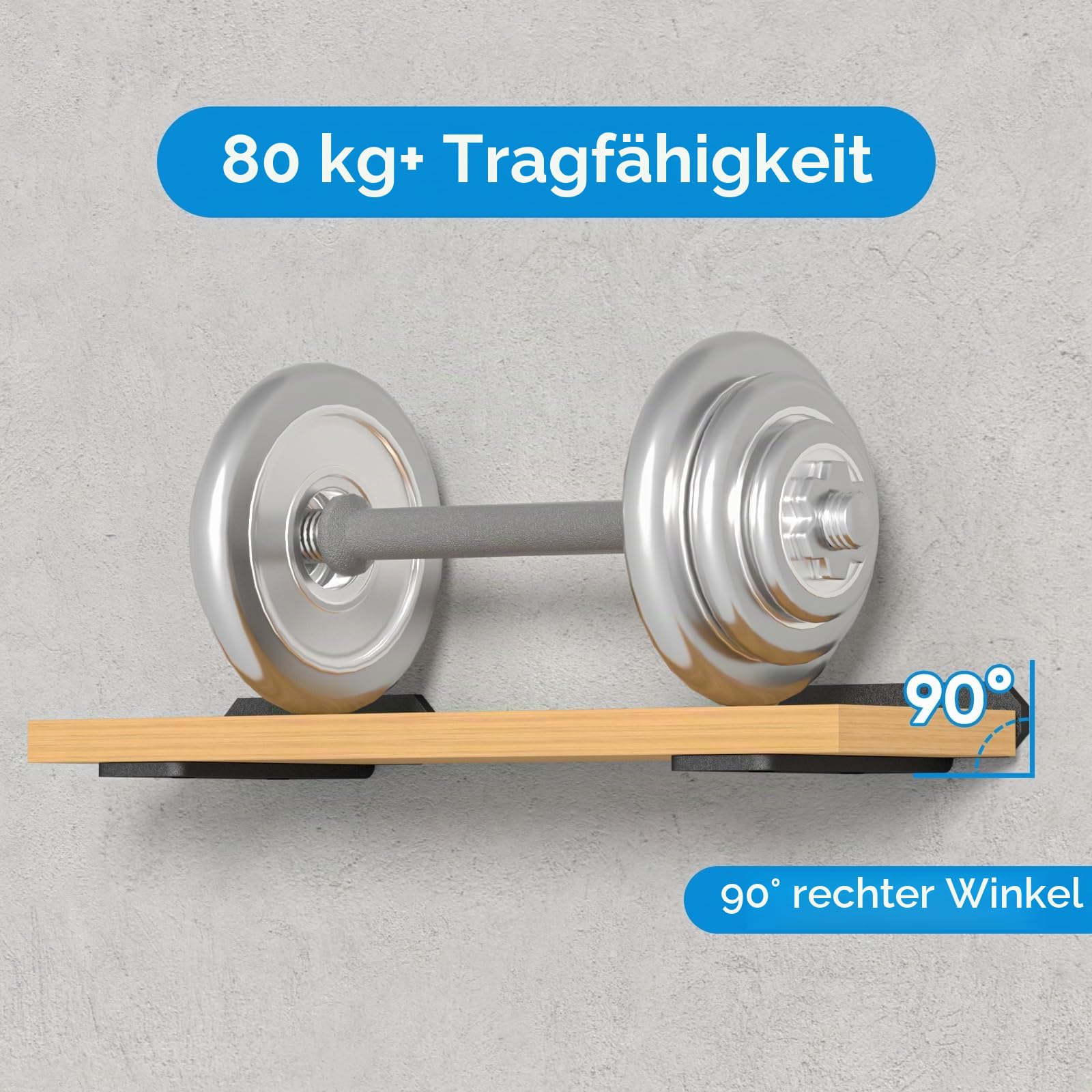 Regalhalterung Unsichtbar 80kg Tragkraft Schwerlast, Regalträger aus Metall Schwarz 3,0cm Höhe für Regalbrett Winkel Regal, Wandhalterung, Regalwinkel, Schwerlastkonsole, Shelf Bracket