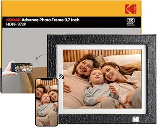 KODAK Digital Photo Frame with WiFi, 9.7 inch 2048x1536 IPS 2K Touch Screen, 32GB Storage, Auto-Rotate Motion Sensor, Share Photos and Videos, Christmas Birthdaty Gifts for Women