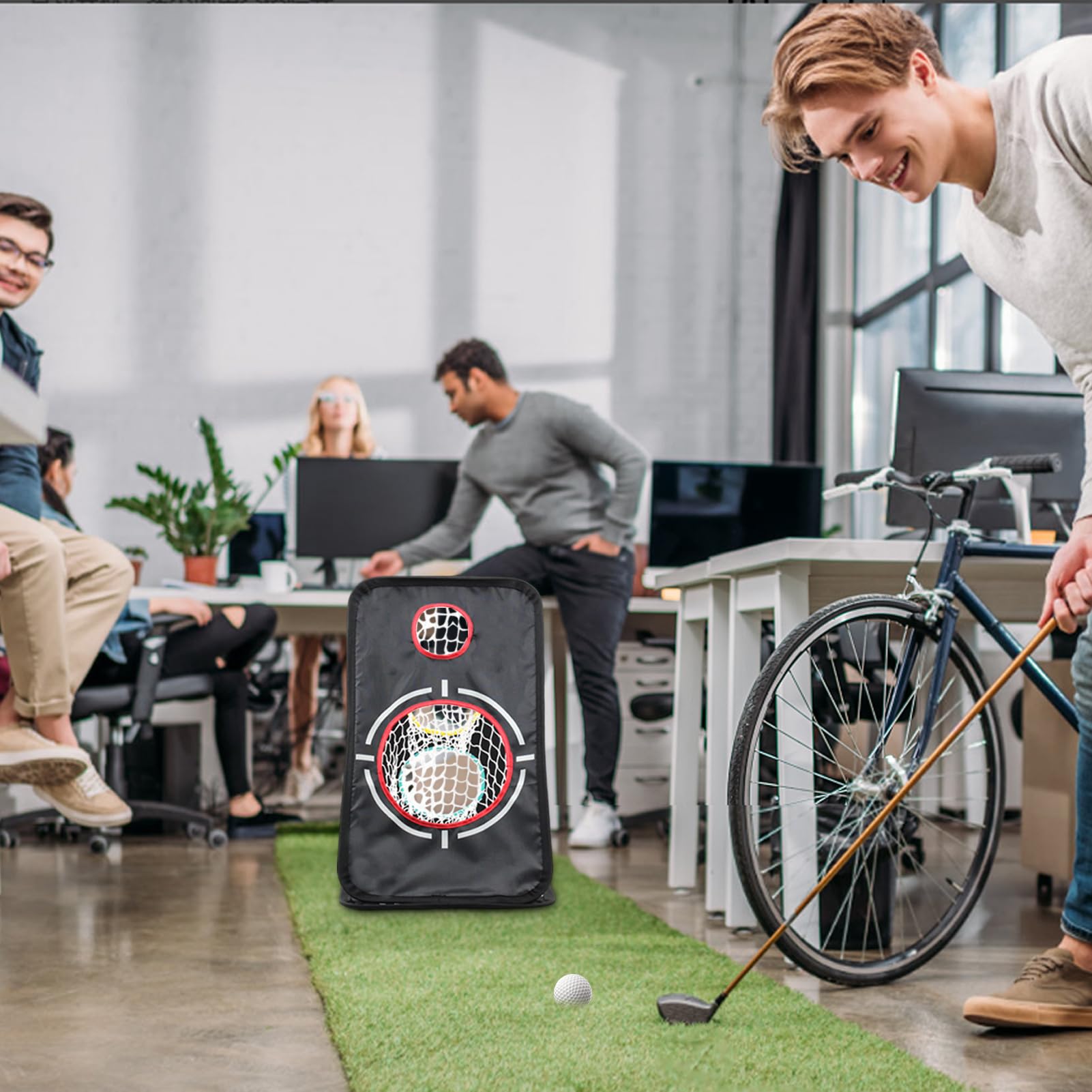 Red De Práctica De Chip De Golf Ayuda De Entrenamiento Plegable Y Portátil | Juego De Golf Para Jardín Con Red De Recepción Para Adultos Principiantes Familia Oficina En Casa Y Exteriores