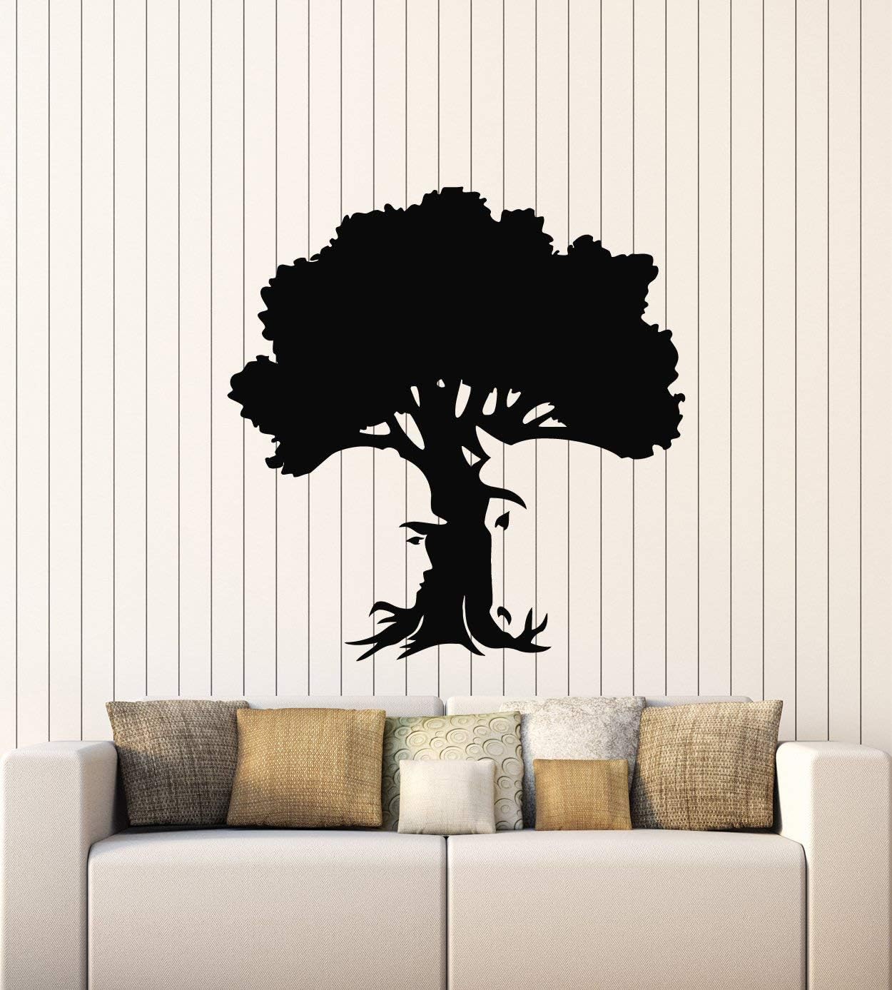 WallStickers4ever Vinyl Wall Decal Abstract Tree Girl Horse Animal Living Room Stickers Mural Large Decor (g4734) Black