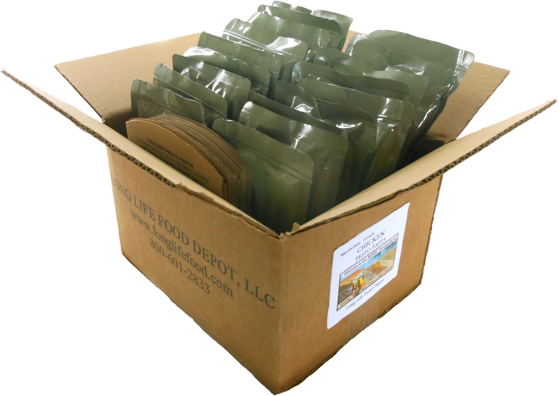 Long Life Food Depot MRE Chicken Pesto Pasta Entrees- 18 Pack