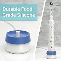 Vista 4 de Funda de silicona limpia para base de cargador de cepillo de dientes Oral-B - Enjuaga rápidamente la suciedad - Identificadores coloridos