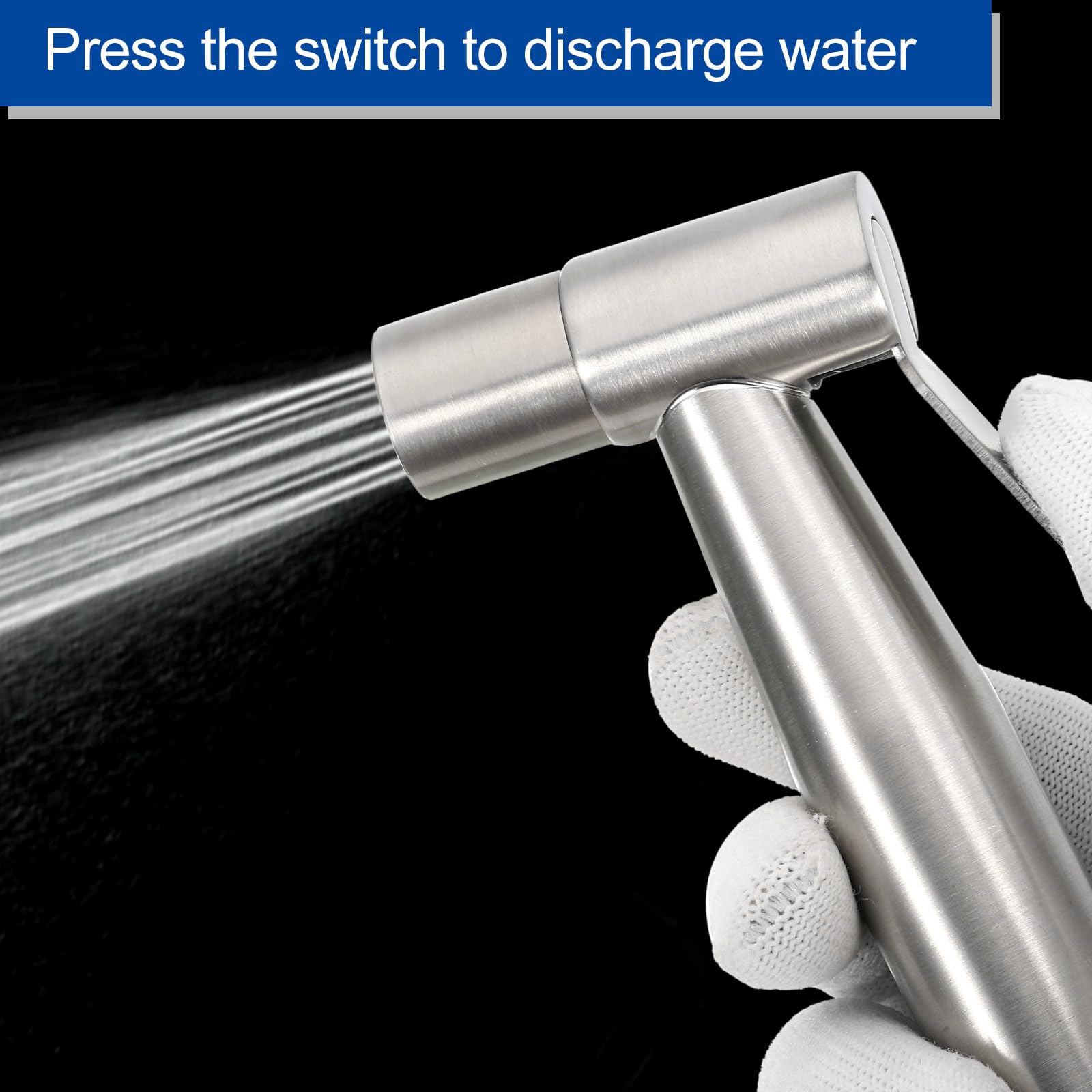 uxcell Bidet Sprayer 304 Stainless Steel Pressurized Handheld Bidet Sprayer for Toilet Jet Spray Bidet Attachment Bidet Toilet — view 4