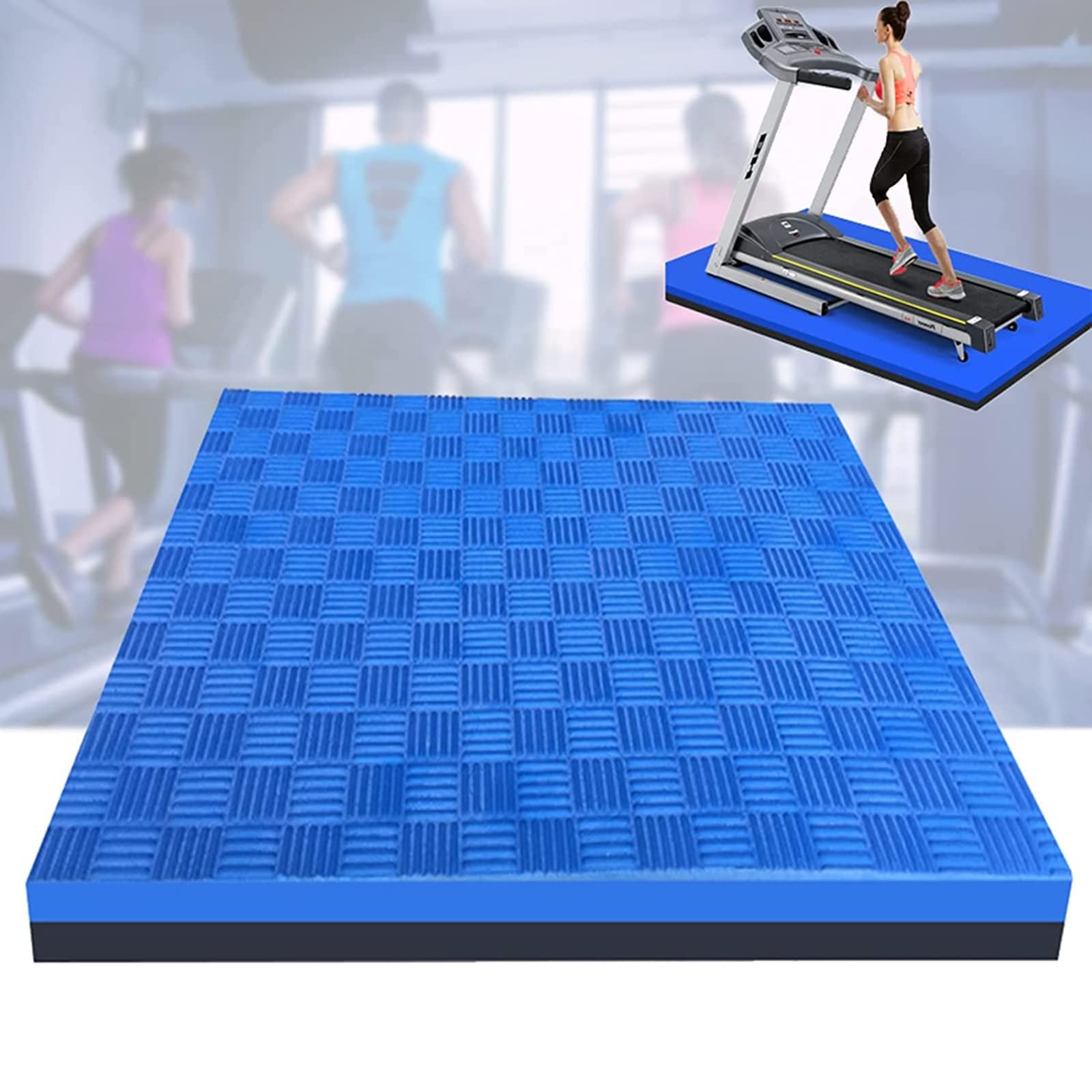 Alfombrilla para cinta de correr para suelos de madera dura, alfombrilla de aislamiento de ruido resistente a los golpes para equipos de ejercicio, para almohadilla protectora de suelo para bicicletas