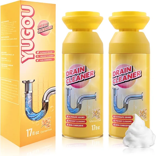 Yugou Drain Cleaner, Foaming drain cleaner, Sink Drain Cleaner and deodorizer for Kitchen Sinks, Shower Drains, Tubs (Floral, 2pcs)