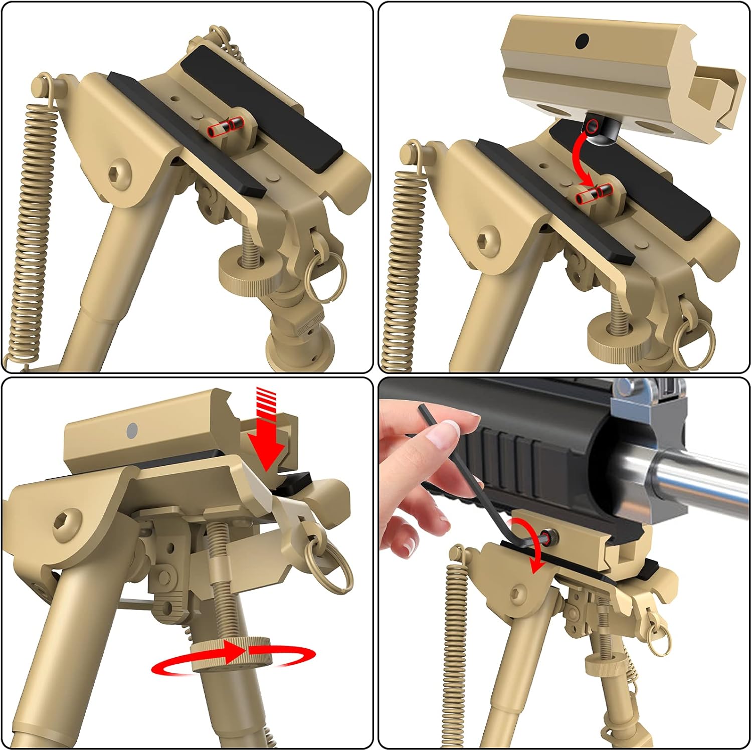 CVLIFE 6-9 Inches Rifle Bipod Picatinny Bipod, Flat Dark Earth Bipod : Sports & Outdoors