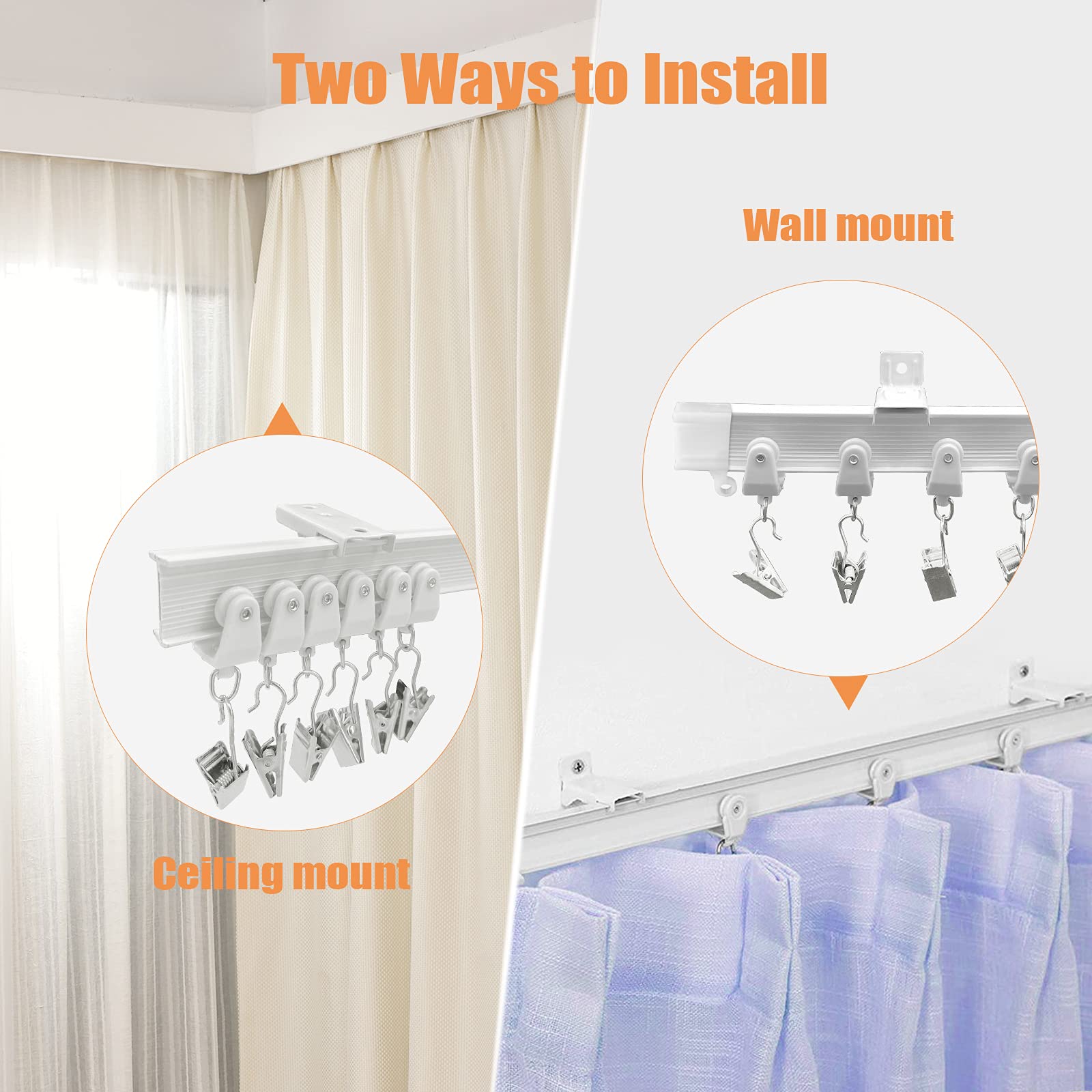 Ceiling Curtain Track, Flexible Bendable Ceiling Curtain Track Curved