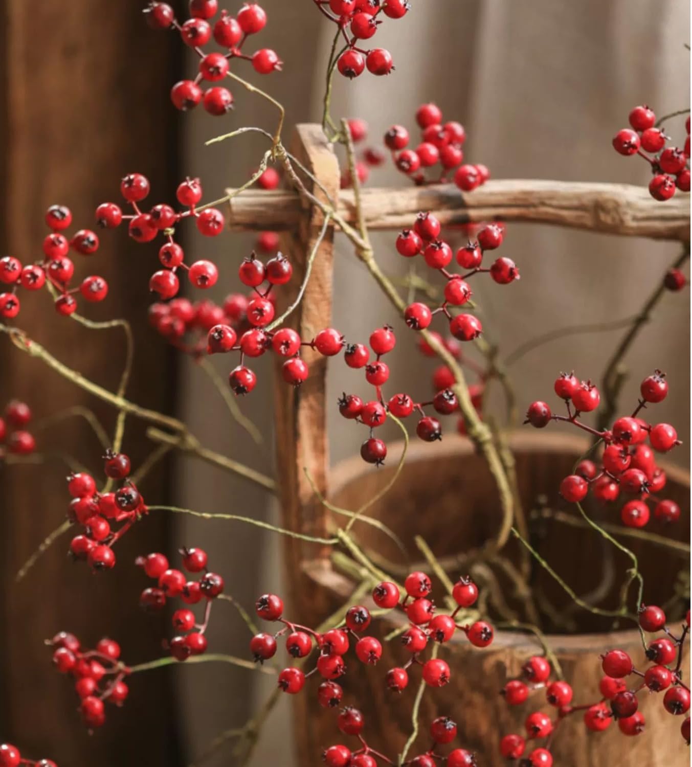 Rustic Reach Mini Fruit Berry Stem 30" Tall Blue/Three Stems