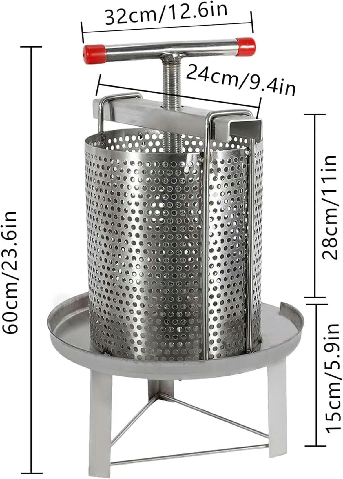 Máquina de Prensa de Miel de Malla Prensa de Miel Manual para el hogar Prensa de Cera Herramienta de Apicultura Extractor de Acero Inoxidable 304 Herramienta de Apicultura para Apicultura~/