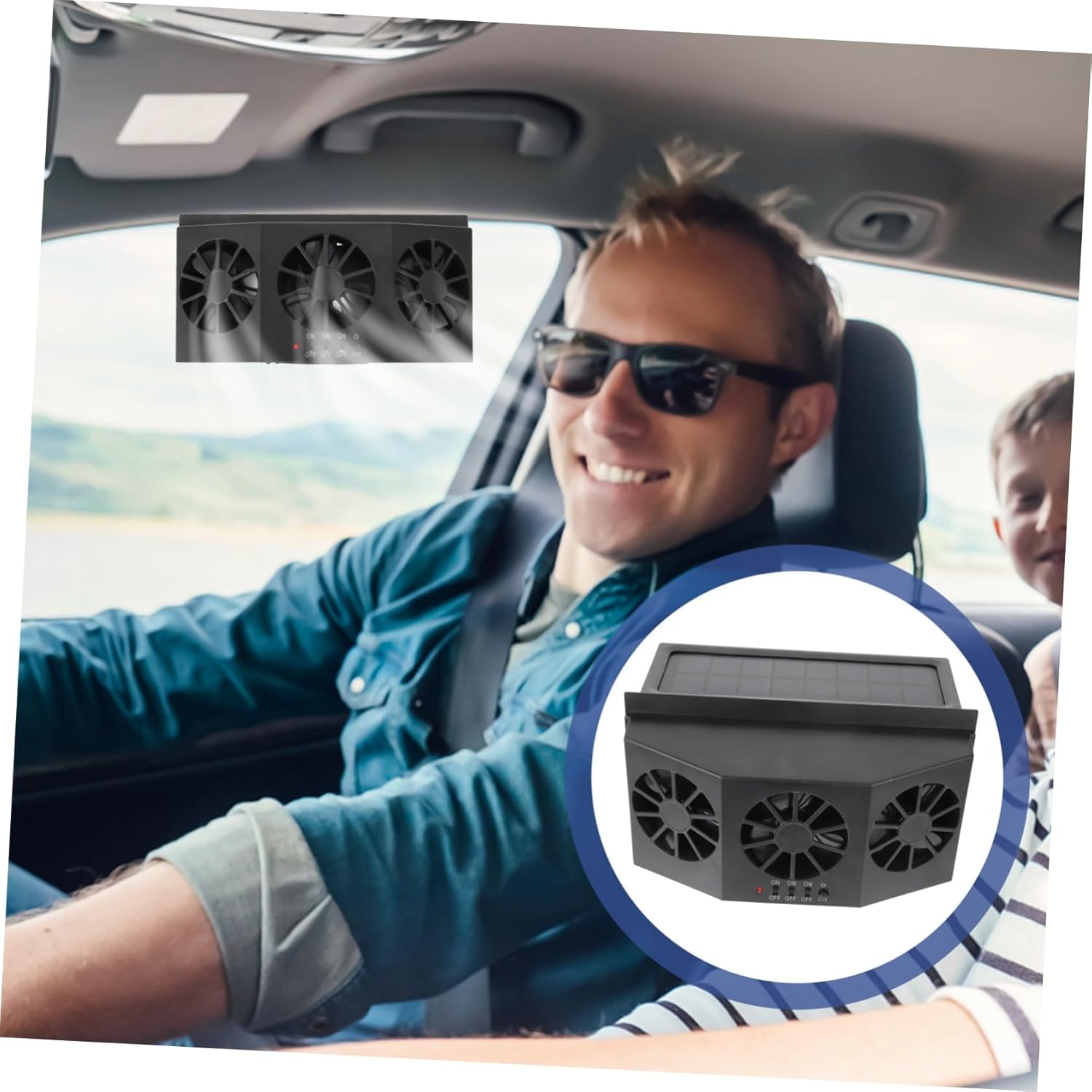 Solar Powered Car Exhaust Fan Outlets Efficient Air Ventilation Cooler for Vehicle Keeps Interior Fresh and Reduces Smoke Odor for Hot Weather Use