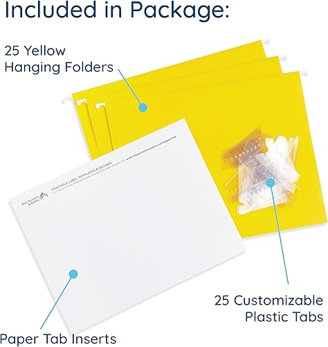 Vista 44 de Blue Summit Supplies Carpetas colgantes para archivos, 25 carpetas colgantes reforzadas, diseñadas para el hogar y la oficina, organización de Negro