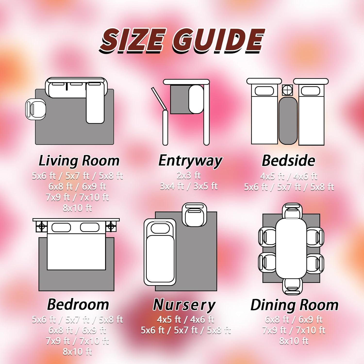 Floral Rug for Girls Bedroom - 2x3 Rug - Floral Rug - Cute Cartoon Pink Flower Area Rug - Kids Nursery Baby Playroom Rugs - Kawaii Daisy Carpet - Floral Home Decor Gifts