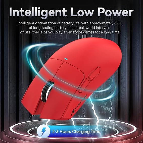 ATTACK SHARK X11 Ultra-Light Triple Mode Gaming Mouse PAW3311 Optical Sensor 22K DPI 5 programmable Buttons with Magnetic Charging Stand for PC/Mac Red