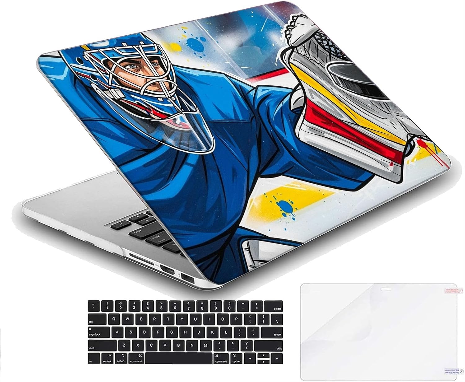 Compatible with MacBook Neo 13-inch, Hard Shell Case with Keyboard Cover and Screen Protector (A3404 A18 Pro chip, 2026 Release) - Hockey Player MC23072