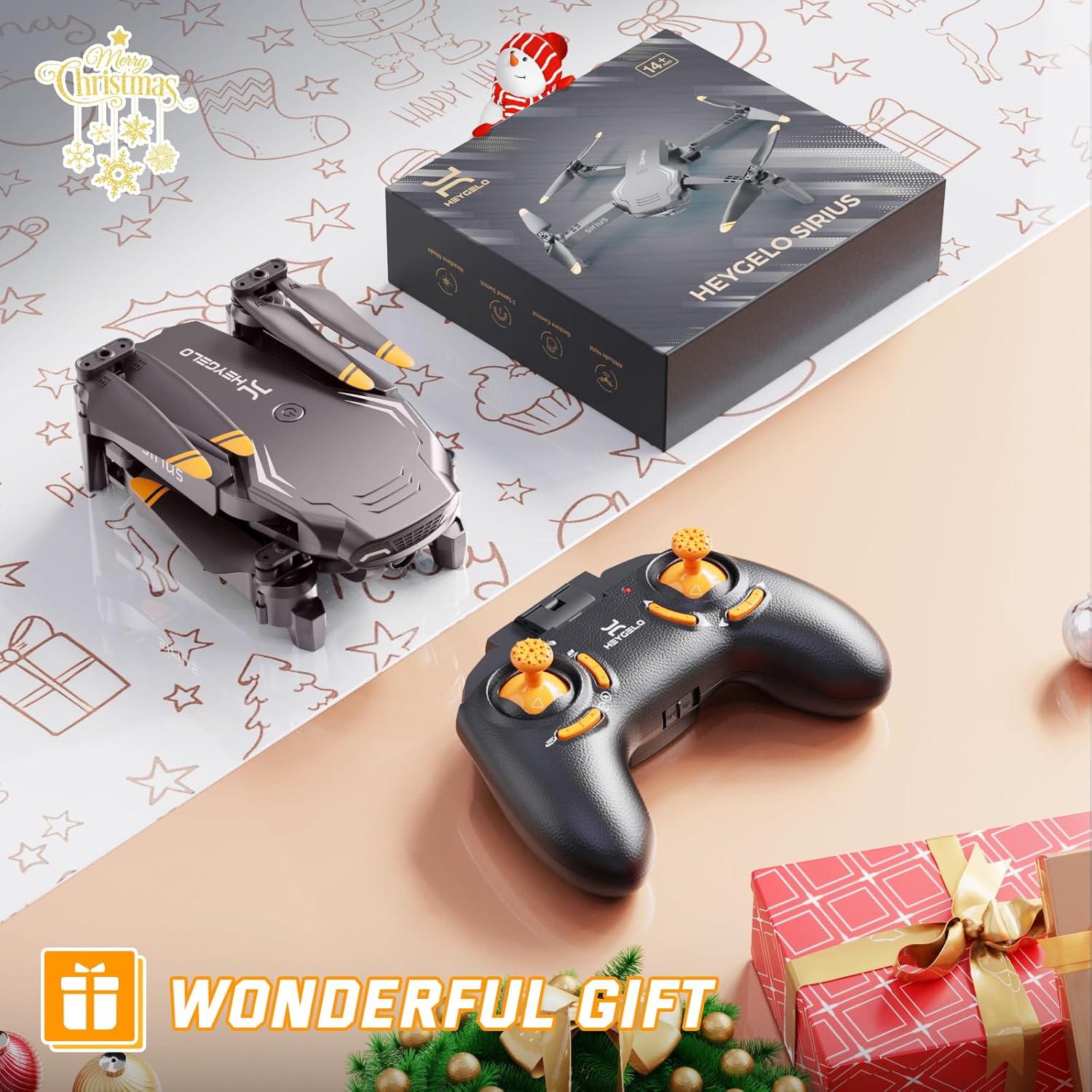 Foldable Drones for Kids Beginners - With 1080P HD Camera, FPV Remote Control Quadcopter, One Key Start/Land, Altitude Hold, 2 Batteries RC Helicopter Toys Gifts for Boys (Dark Brown)