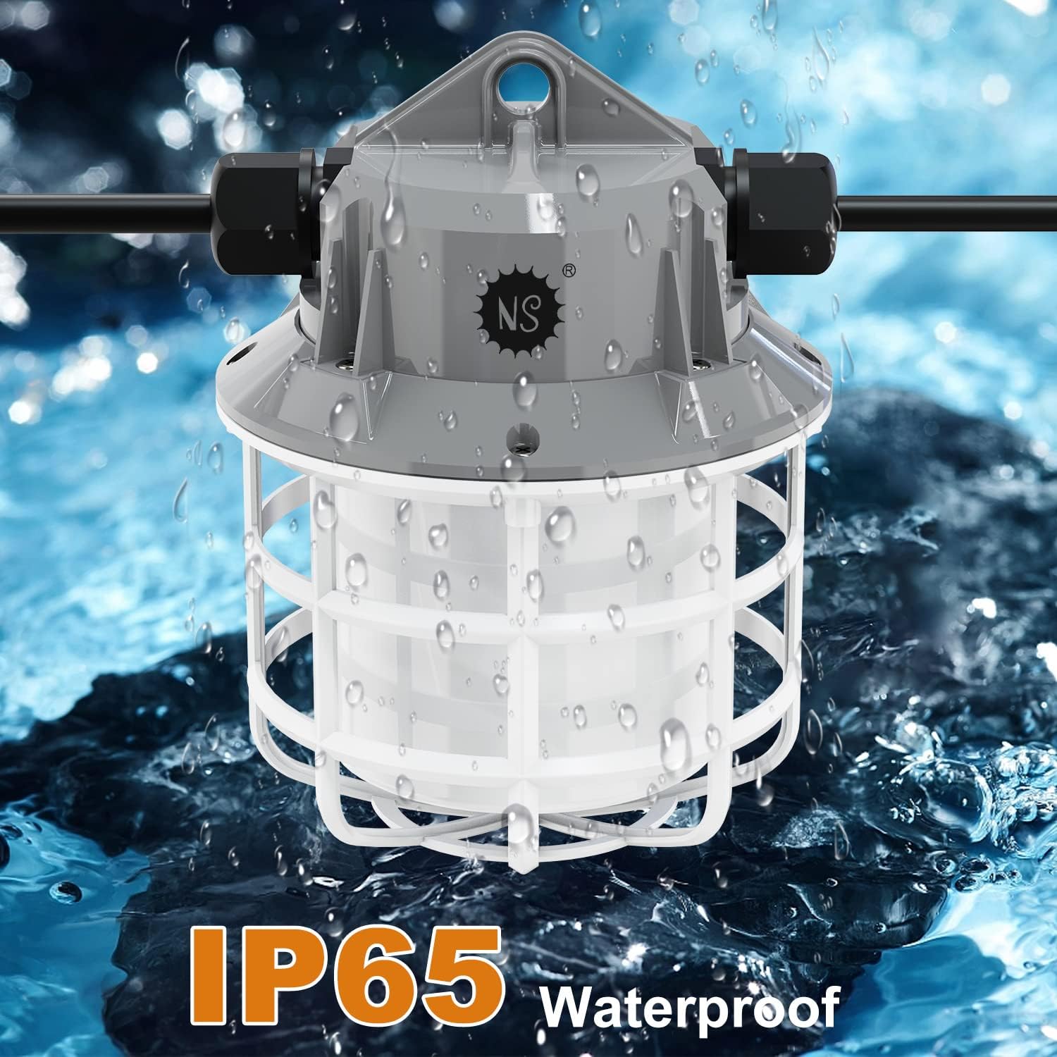 NS 50FT Construction String Lights 75W 7500LM LED String Work Lights Industrial Grade Best for Construction Sites, Renovation, Mine cave,Patio,Walkways and Other Outdoor Lighting - Image 4