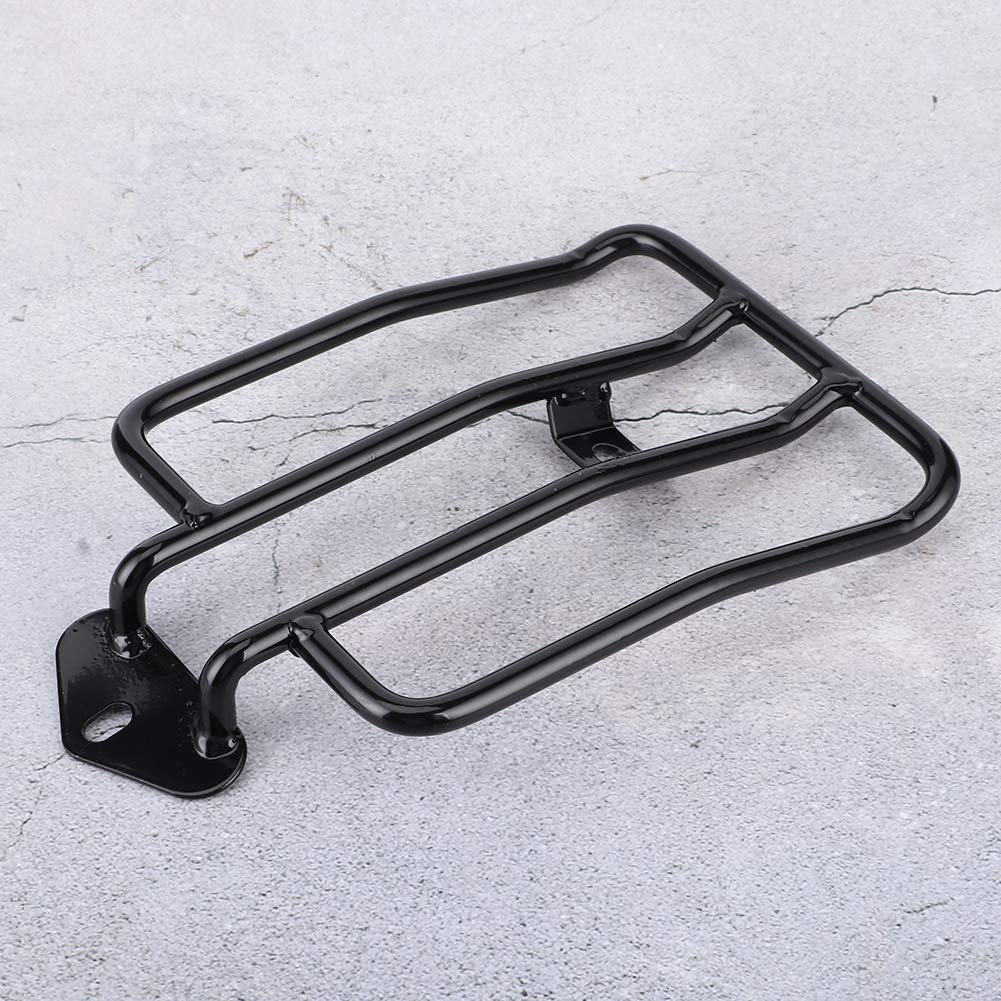 Portapacchi per sedile singolo per XL883 1200 2004-2015, ripiano posteriore per moto, struttura in acciaio resistente con rivestimento nero, montaggio universale per più modelli XL