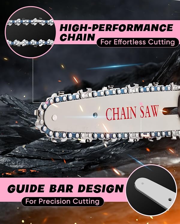 Saker Mini Chainsaw|6 Inch Chainsaws[2026 Upgraded]|Mini Cordless Electric Chain Saw|Small Handheld Portable Chain Saws Battery Powered Chain Saw for Tree Trimmer and Garden,Gifts for Men by Saker - Image 4