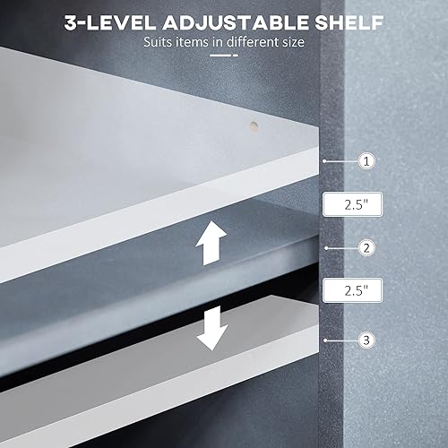 Miniatura 5 de HOMCOM Aparador contemporáneo con cajones de almacenamiento estantes ajustables y encimera muebles de sala de estar gabinete de almacenamiento de