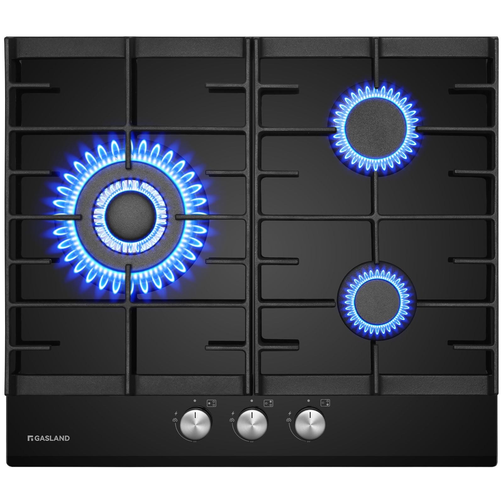 GASLAND GH2805BG1FC Placa de Cocina de Gas Butano Con Quemador Wok, 5 Fogones, Vidrio Negro, 76 cm, 10,4 KW — view 11