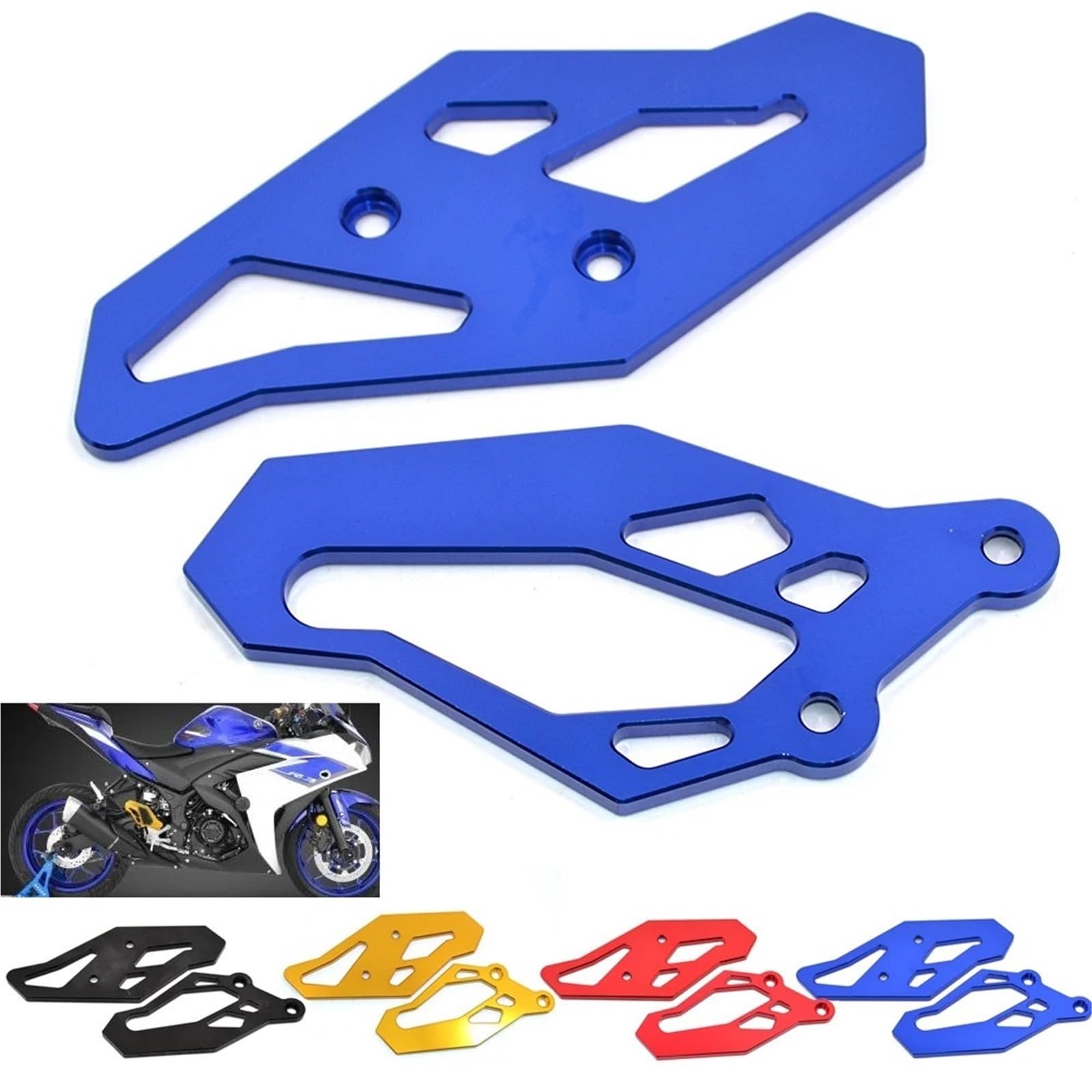 Osłon Zacisku Hamulcowego Pasuje do Yamaha Yzf R3 R25 MT 03 25 MT03 MT25 2015-2020 YZF R3 ABS 2017-2020 Motocykl Podnóżek Tylna Płyta Ochronna Dekoracyjna Tarczy(B)