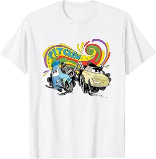 Pixar Cars Pit Crew Luigi & Guido Colorful Logo T-Shirt