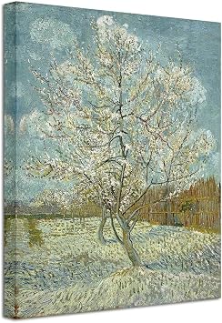Wieco Art The Pink Peach Tree Canvas يطبع فن الجدار بواسطة Van Gogh Classic لوحات زيتية مشهورة الاستنساخ معرض حديث مناظر طبيعية ملفوفة Giclee Picture Artwork