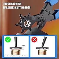 Vista 6 de Diyife Perforadora profesional de cuero, juego completo de herramientas de perforación para cinturón, correa de reloj, zapatos, manualidades