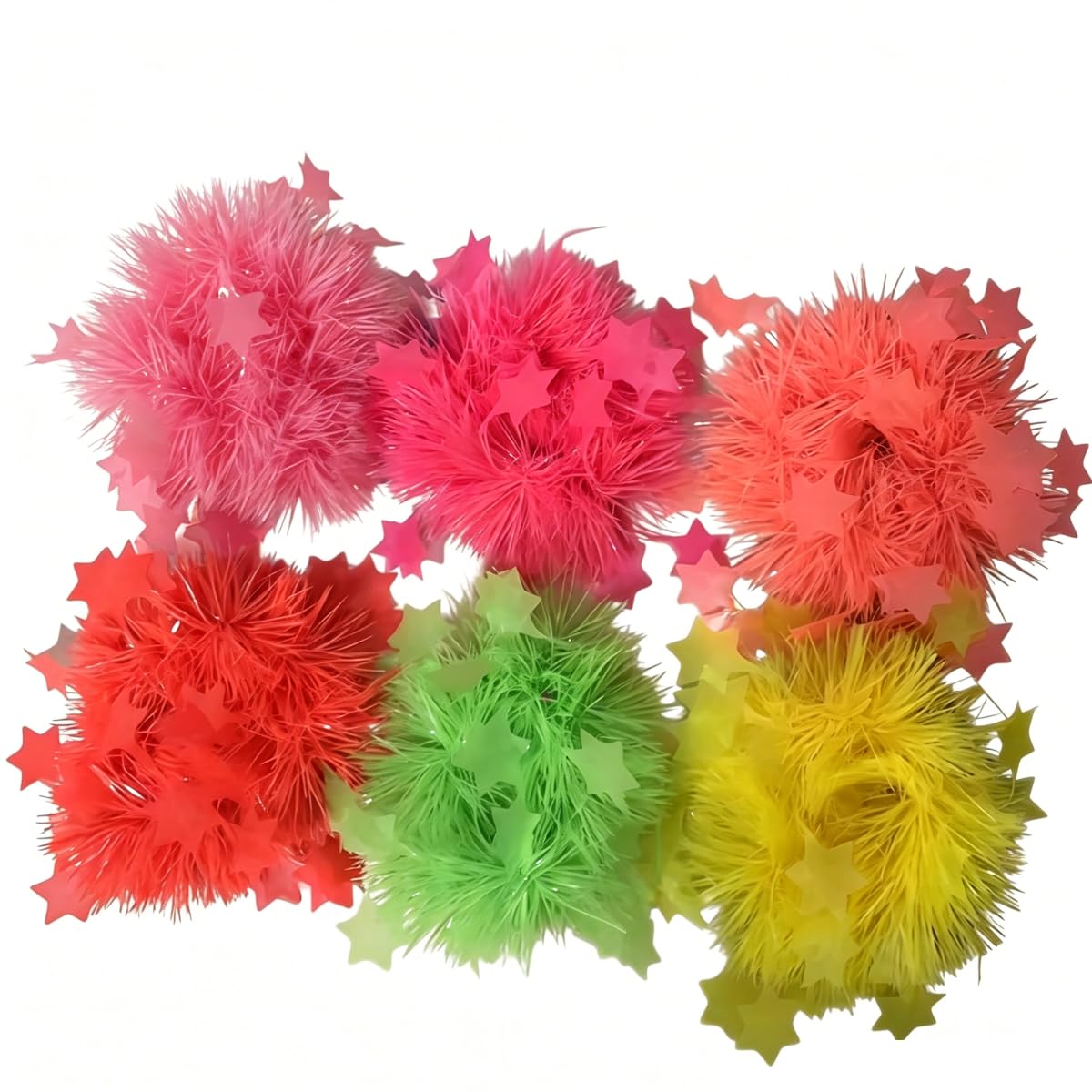 Set di Braccialetti Fluorescenti Karlor, 6 Pezzi Neon Fasce per Capelli a Forma di Stella, Accessori UV per Feste con Effetto Glow, Decorazione per Party Fluorescenti e Neon