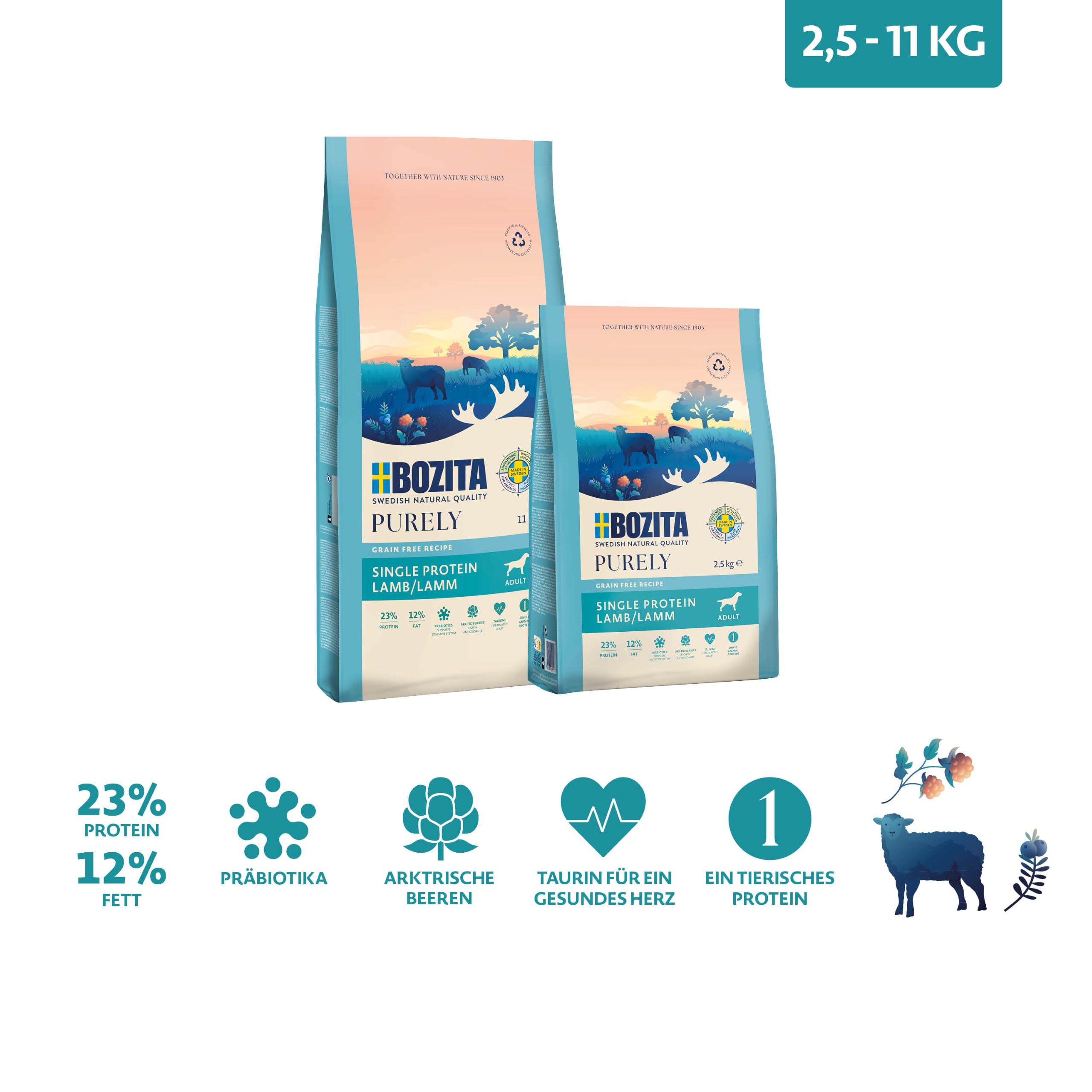 Bozita Dog Purely Adult Lammm Grain Free 11 kg