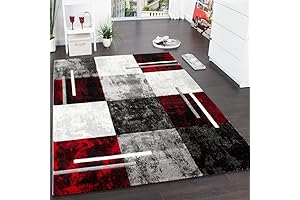 Paco Home 3'11 x 5'7 Silver Black Red Living Room Rug