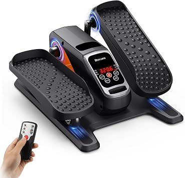 Roylvan Under Desk Elliptical Exercise Machine, Electric & Portable Ellipse Leg Exerciser, Quiet Seated Pedal Elliptical for Seniors Adult with Remoter, 12 Adjustable Speeds, 2 Modes for Home Office