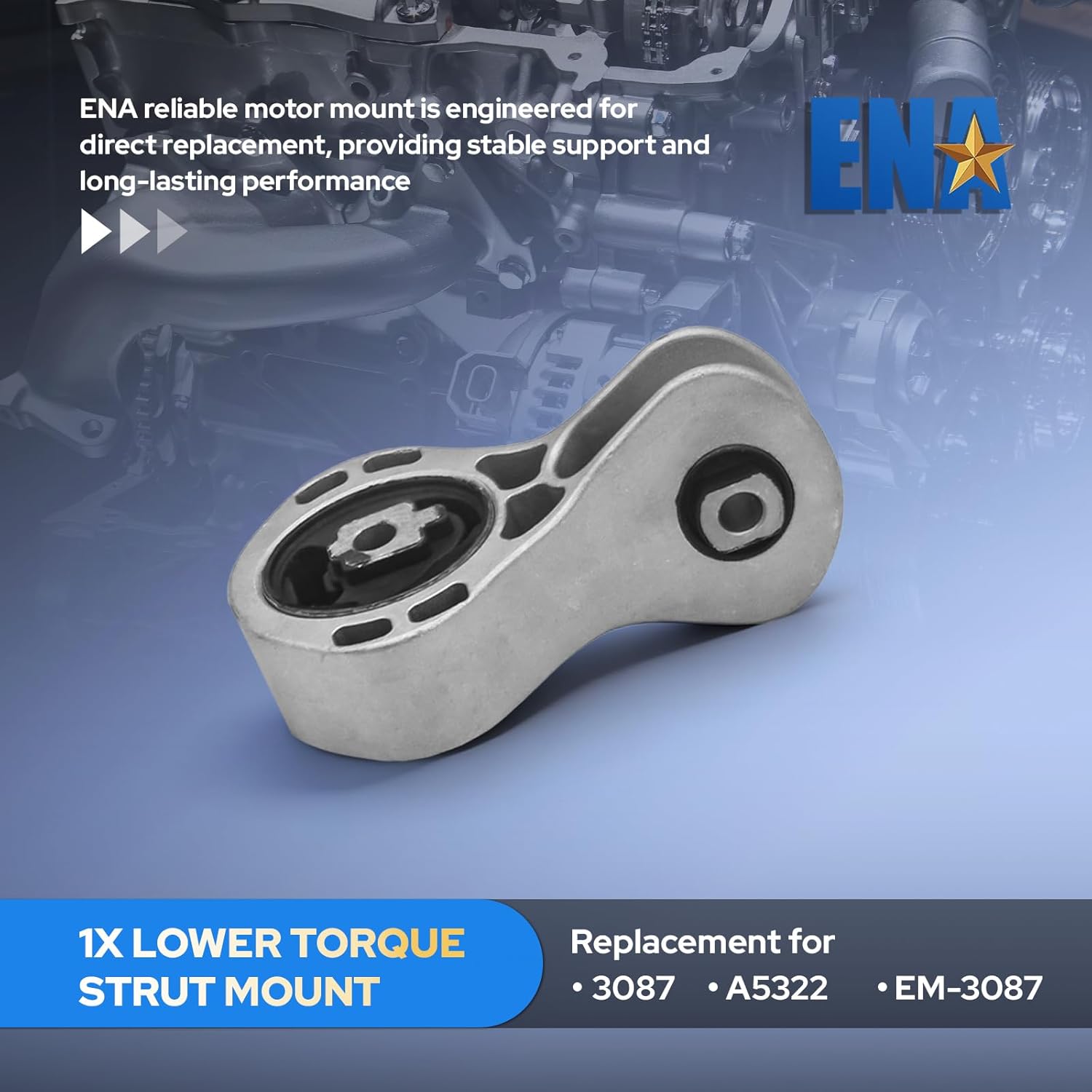 ENA Set of 3 Engine Motor & Transmission & Torque Strut Mount Compatible with Ford Focus 2008 2009 2010 2011 w/ Automatic Transmission Replacement for A5495 A5322 A2986 8S4Z6068A 5S4Z6038CB