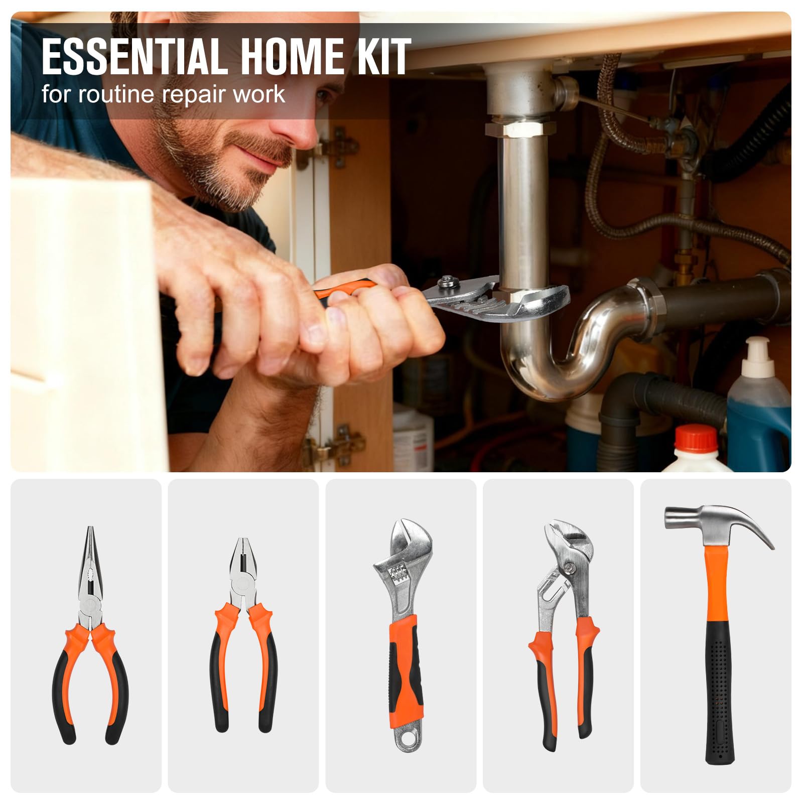 GALAX PRO Cassetta Attrezzi Completa 160 Pezzi,Kit di utensili manuali generici per la casa,Valigia Utensili Portatile con Cacciaviti Cricchetto Pinze Riparazioni