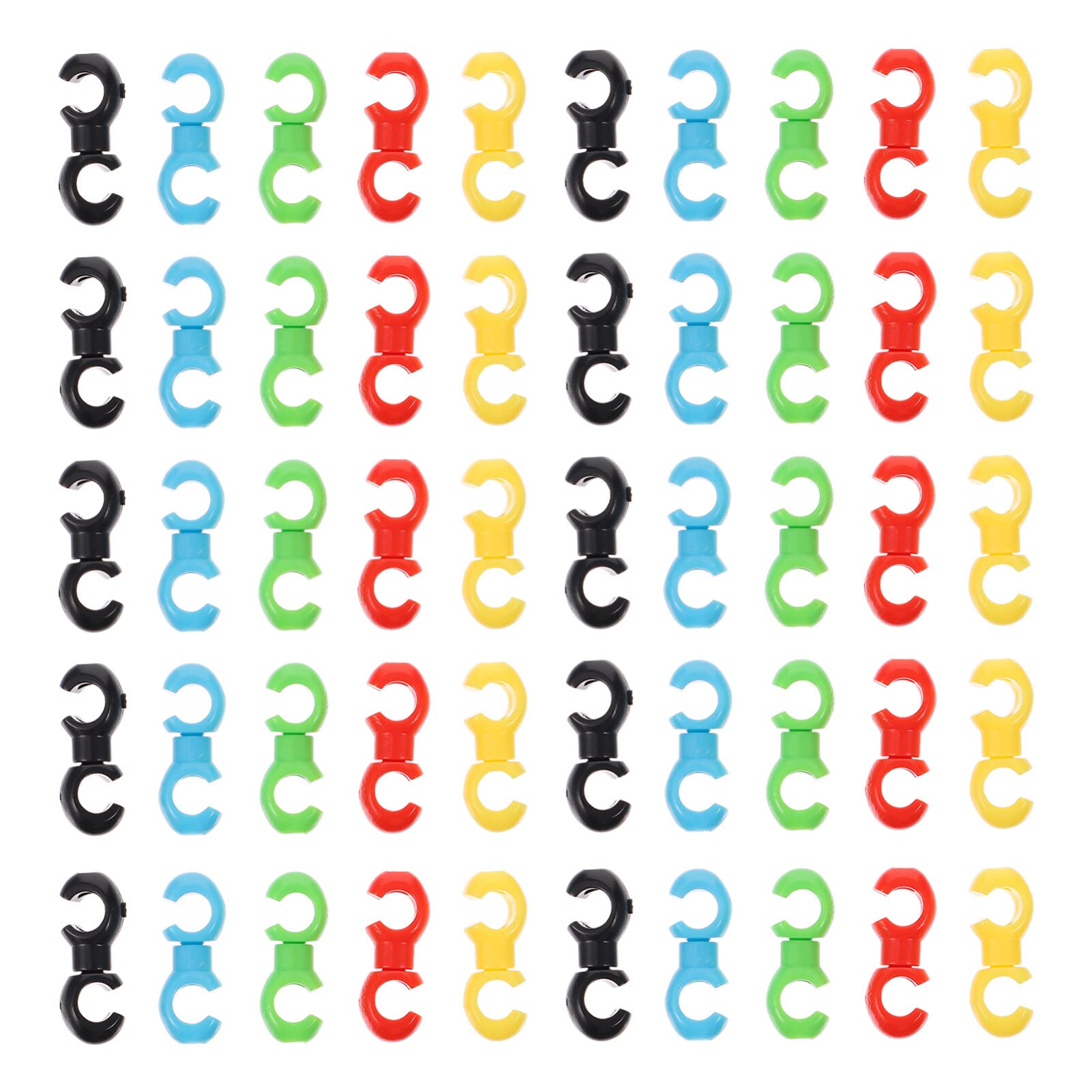 VANZACK MTB Frame Bicycle S-Hook Clips Buckle Cable Guides Brake Hose Rotating S-Hook Clips Bike Cable Clips, 50 Pieces MTB C Clips