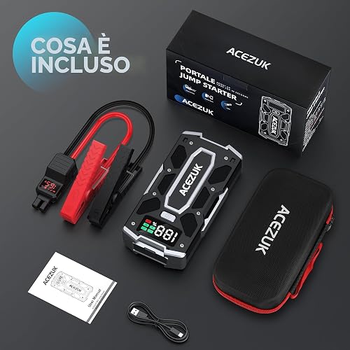 ACEZUK Booster Batterie Voiture 12V, Démarreur de Batterie de Voiture - 8