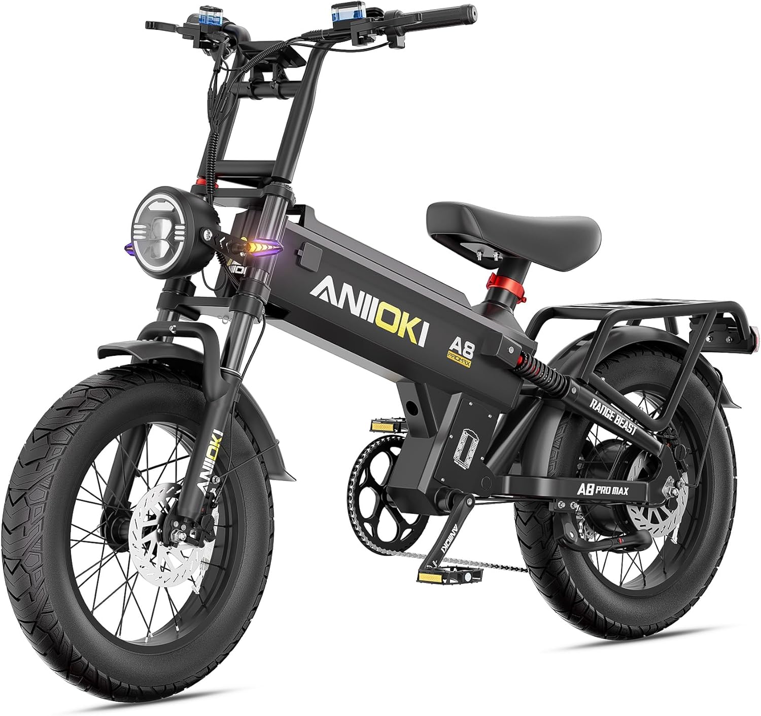 ANIIOKI 2026 A8 Pro Max Electric Bike, 30mph High Speed,200 Miles Range Fat Tire Ebikes, 60/70Ah Removable Battery, ebike for Adult