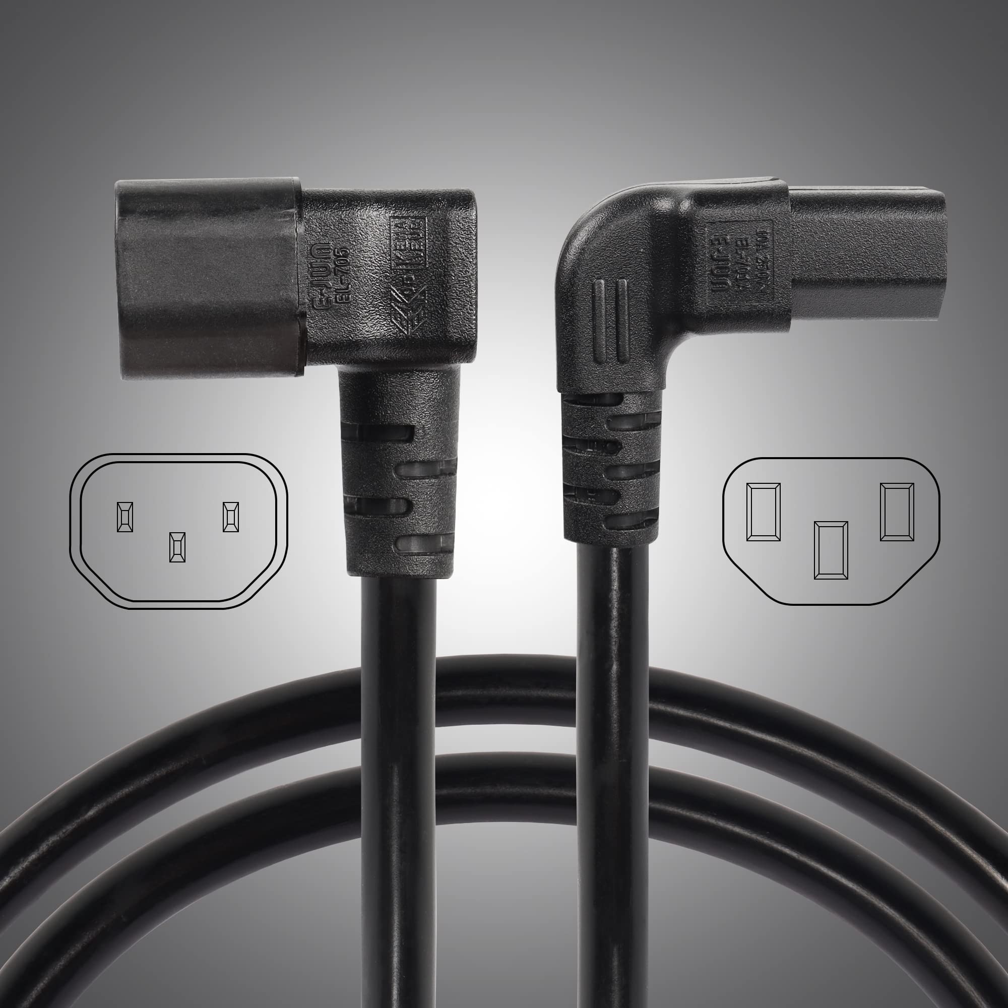 IEC320 C14 macho C13 hembra adaptador en línea conectores de enchufe IEC320 C14 macho C13 hembra adaptador en línea conectores de enchufe