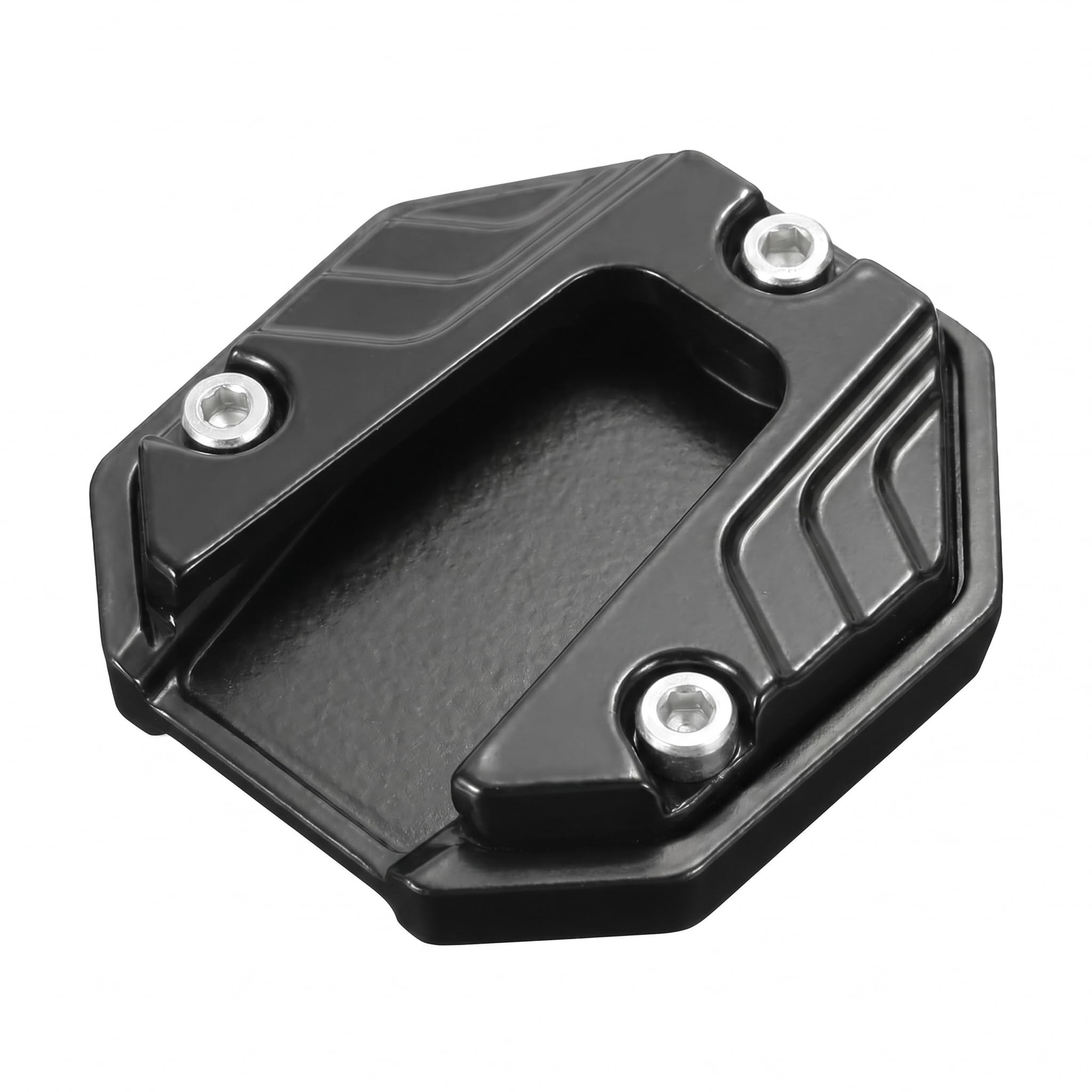 Pack-1 Motorcycle Kickstand Support Pad, Side Parking Stand Extension Plate, Anti-Sink Foot Extension Support Pad, Universal for Most Motorcycles, Electric Bikes (Black)